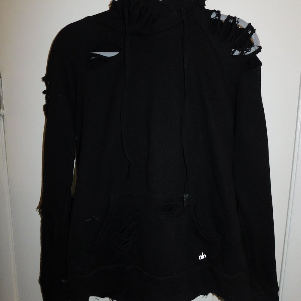 Destroyed Hoodie - ALO Yoga - Black - M WOMEN